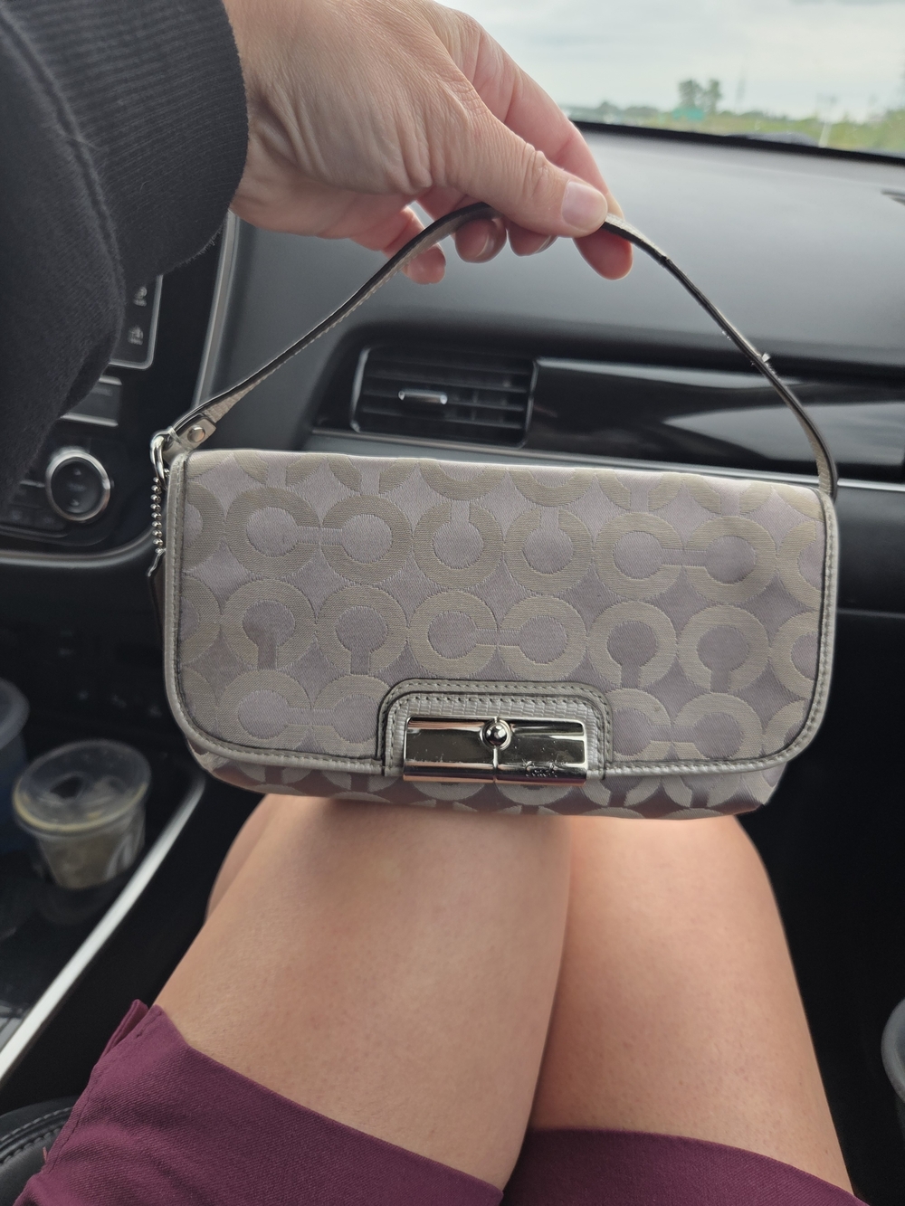 Coach Taupr Signature-Pattern Wristlet Clutch